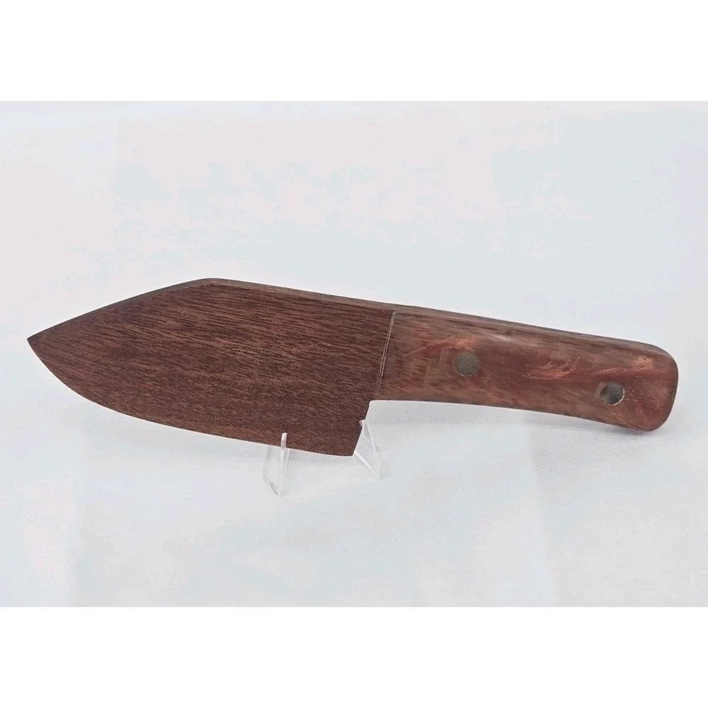 Exotic African Red Wood Handmade Fixed Blade Knife Handcrafted Curved Palm Swell